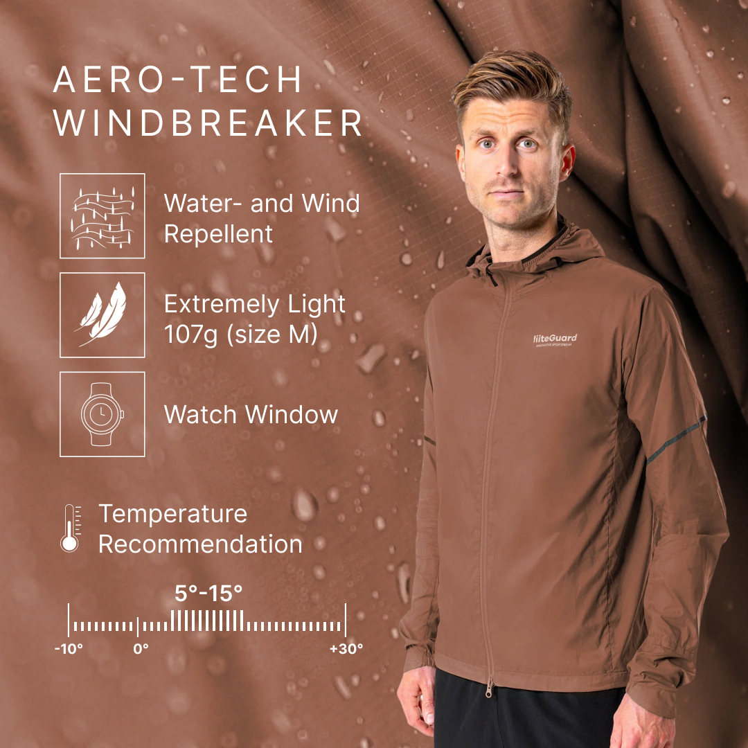 liiteGuard AERO-TECH WINDBREAKER (MEN) Top Cocoa Brown