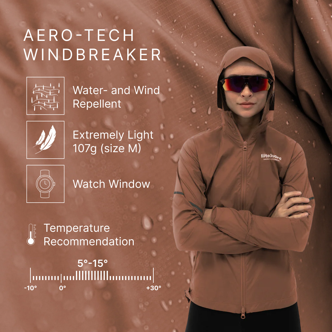 liiteGuard AERO-TECH WINDBREAKER (WOMEN) Top Cocoa Brown