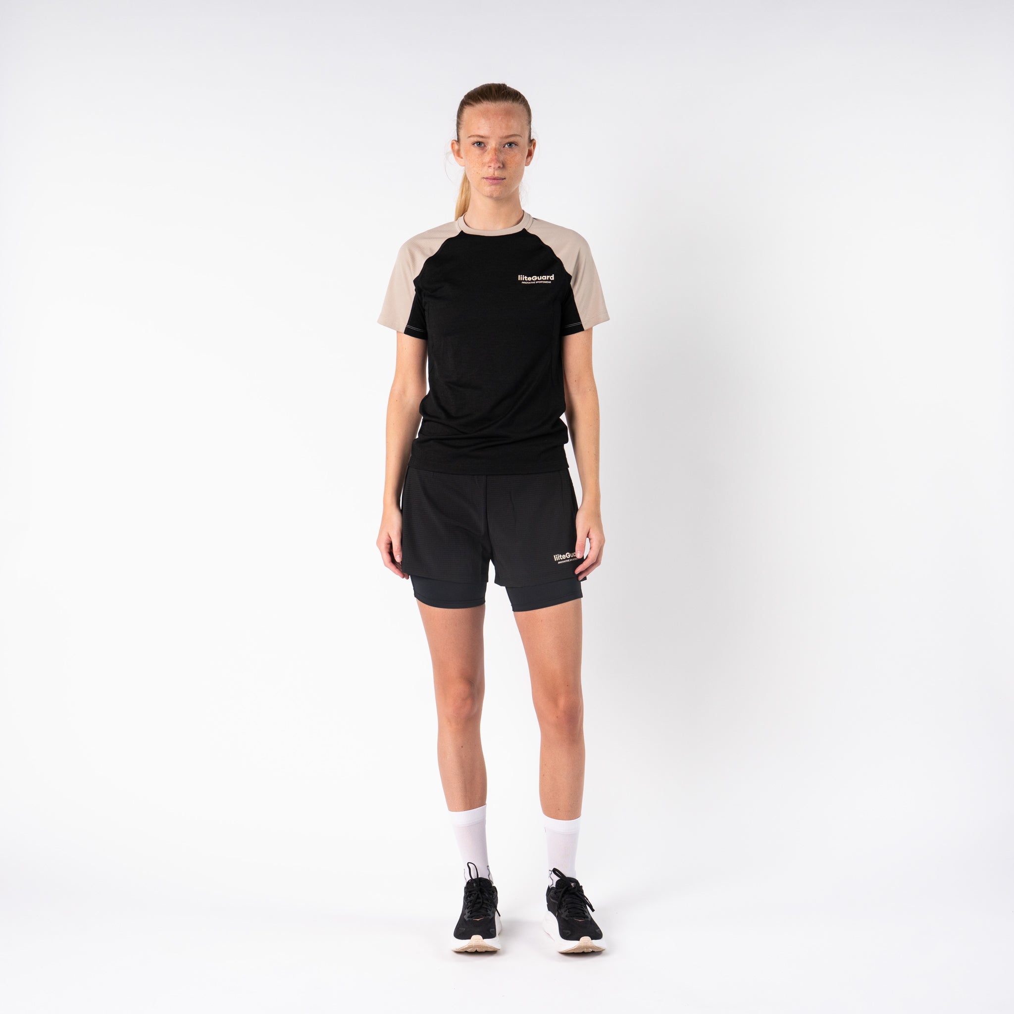 liiteGuard MERINO HYBRID T-SHIRT (WOMEN) T-shirts Black/Sand