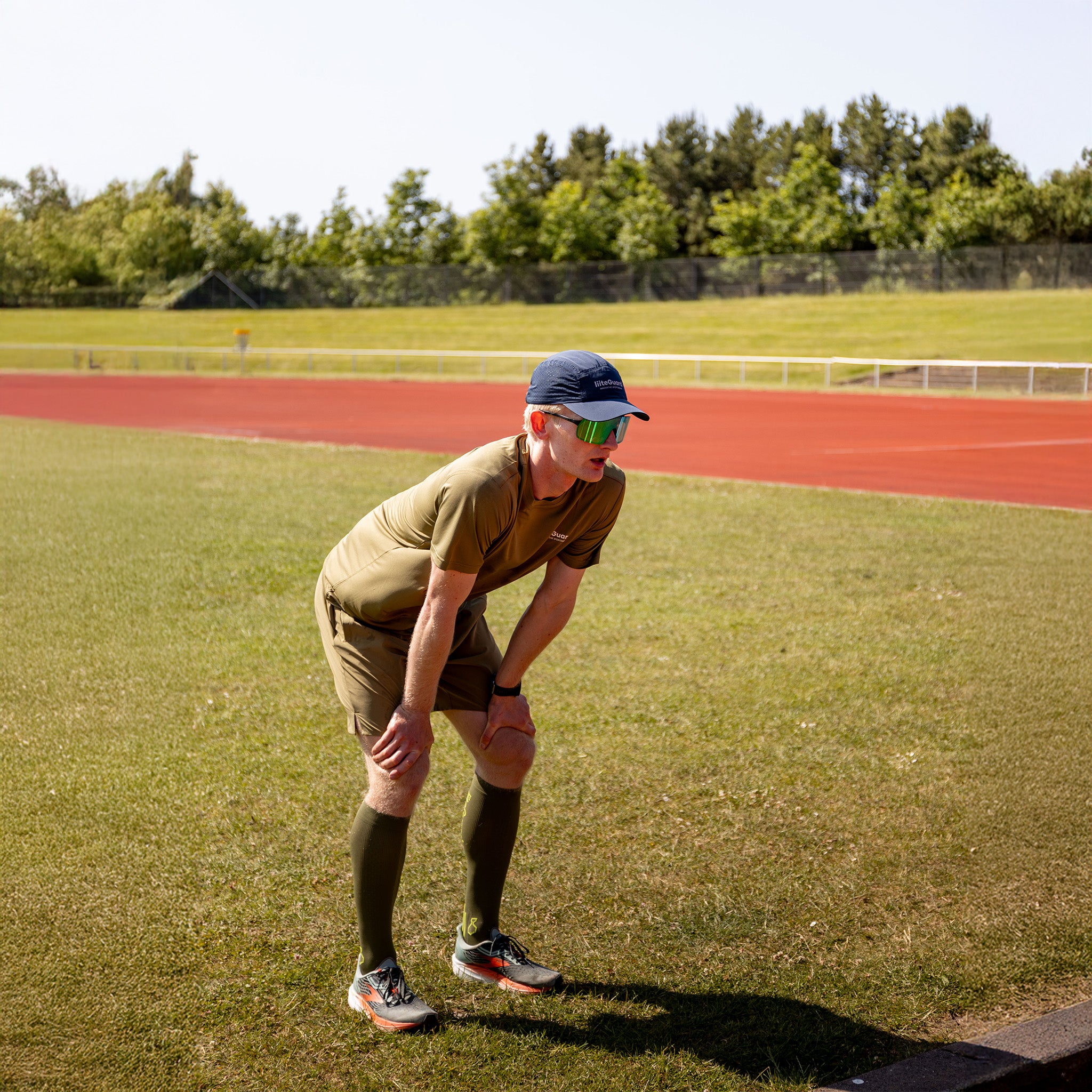 liiteGuard SHIN-TECH GRIP RUNNING SOCK Long socks Dusty Green