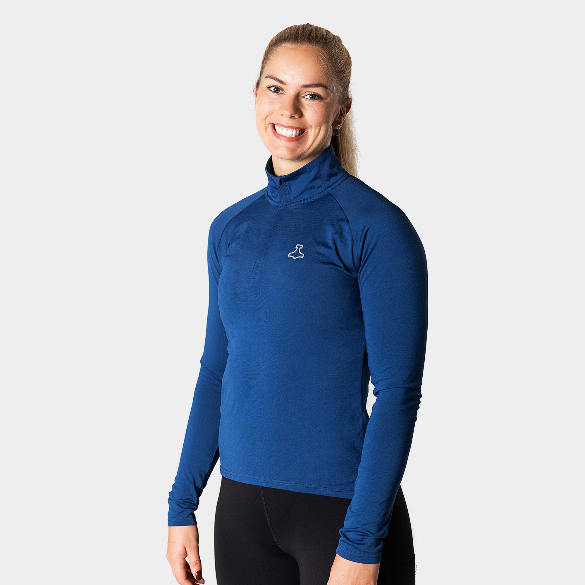 Liiteguard RE-LIITE 1/4 ZIP SHIRT (Damen) Zippers BLAU MELANGE