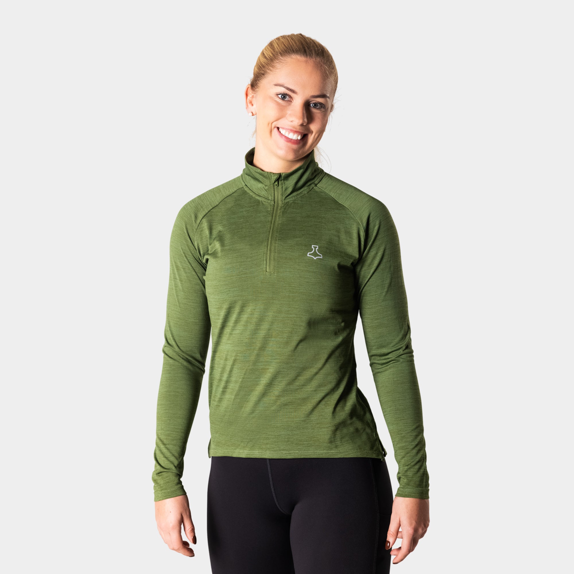 Liiteguard RE-LIITE 1/4 ZIP SHIRT (Damen) Zippers GRÜN