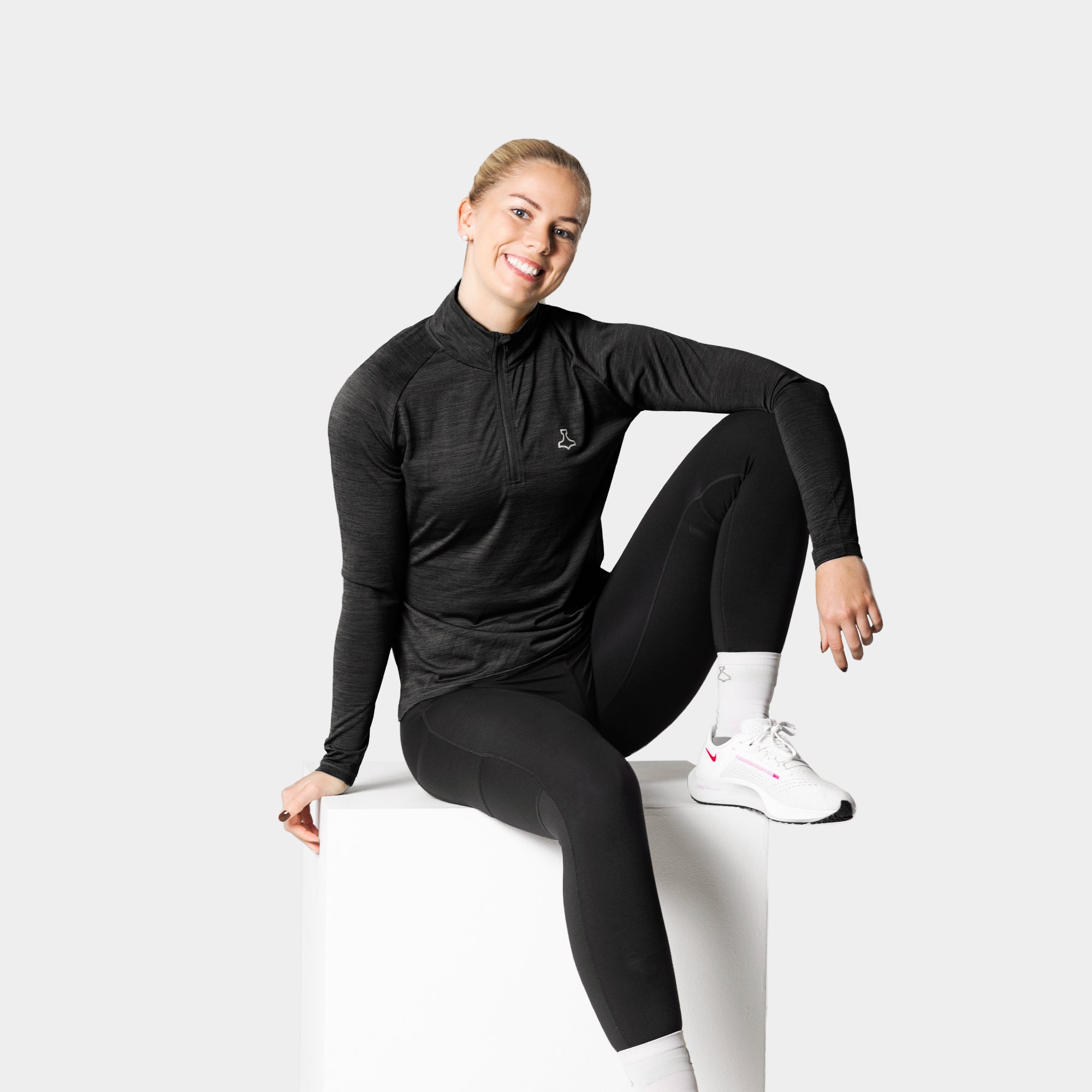 Liiteguard RE-LIITE 1/4 ZIP SHIRT (Damen) Zippers SCHWARZ