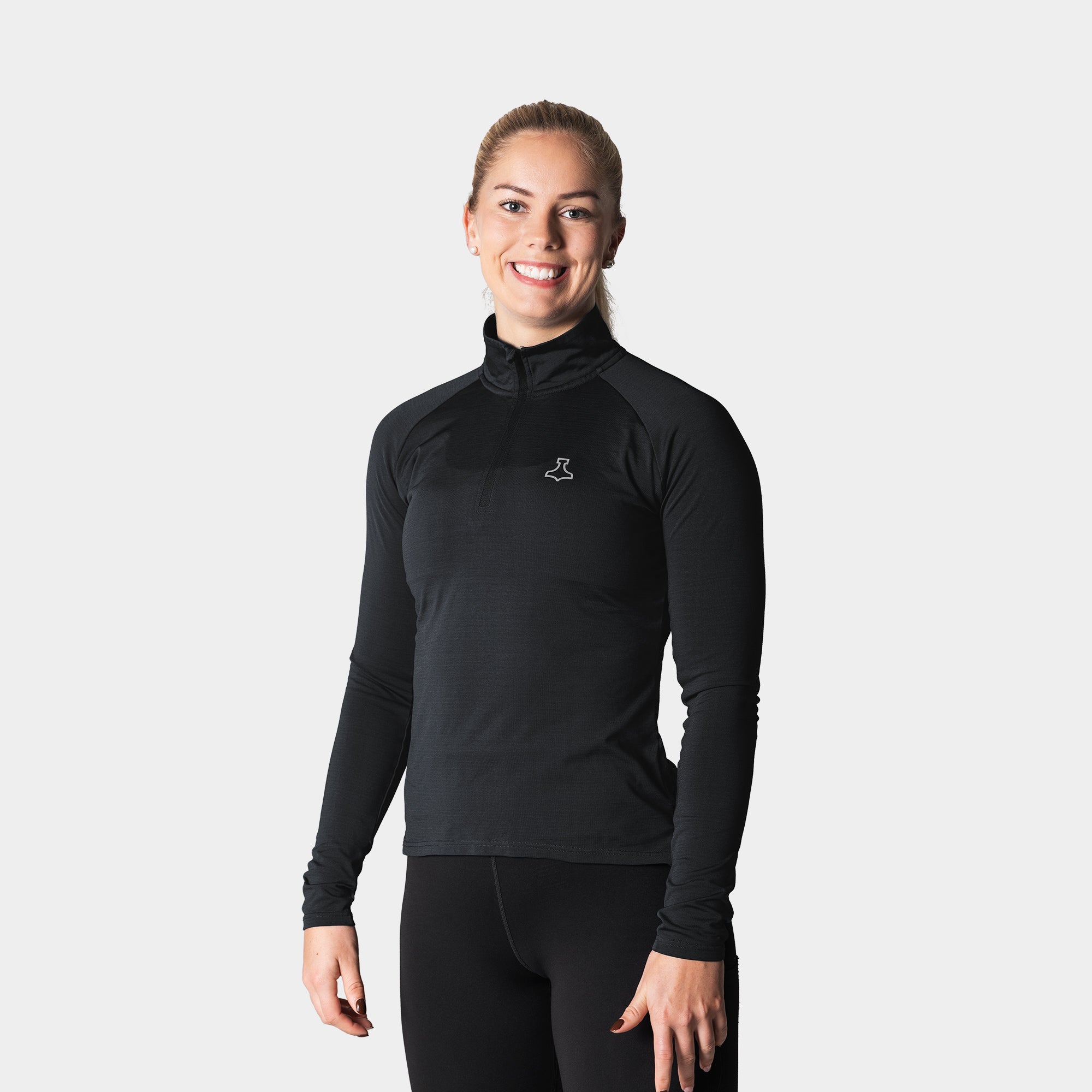 Liiteguard RE-LIITE 1/4 ZIP SHIRT (Damen) Zippers SCHWARZ