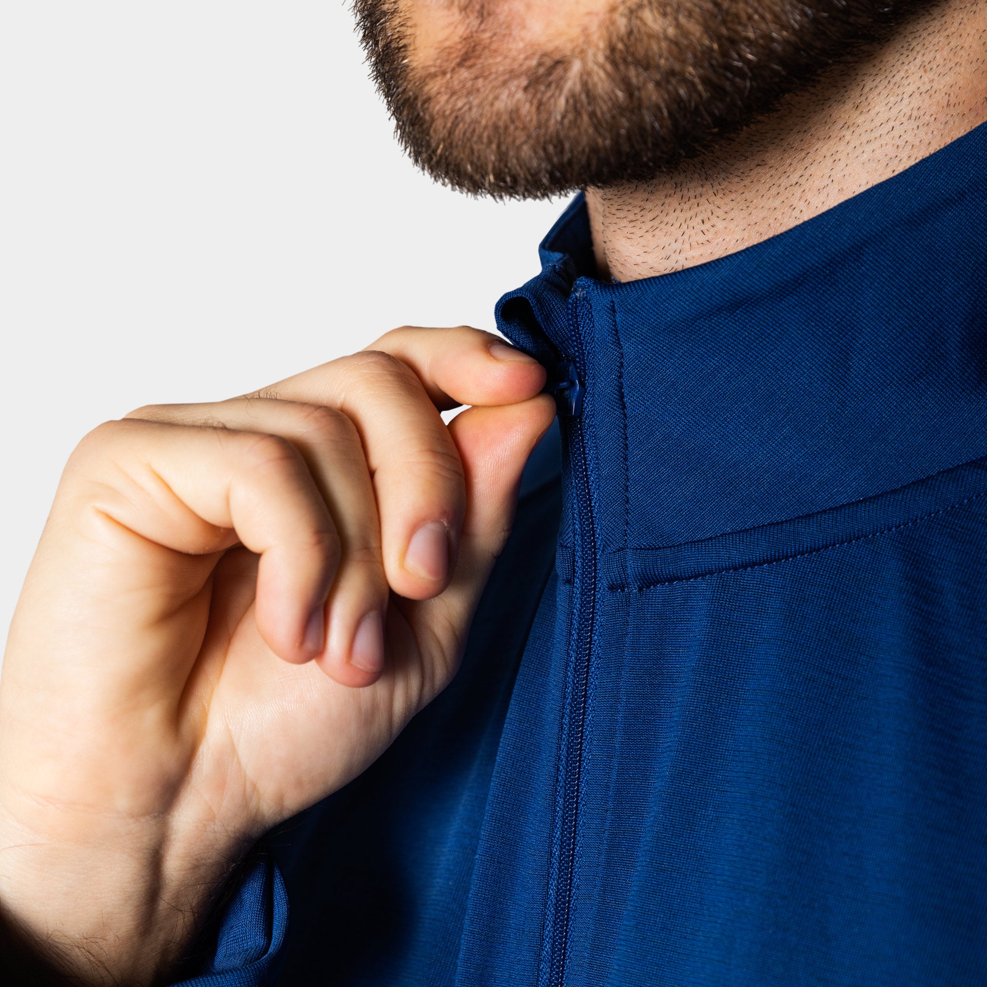 Liiteguard RE-LIITE 1/4 ZIP SHIRT (Herren) Zippers BLAU MELANGE