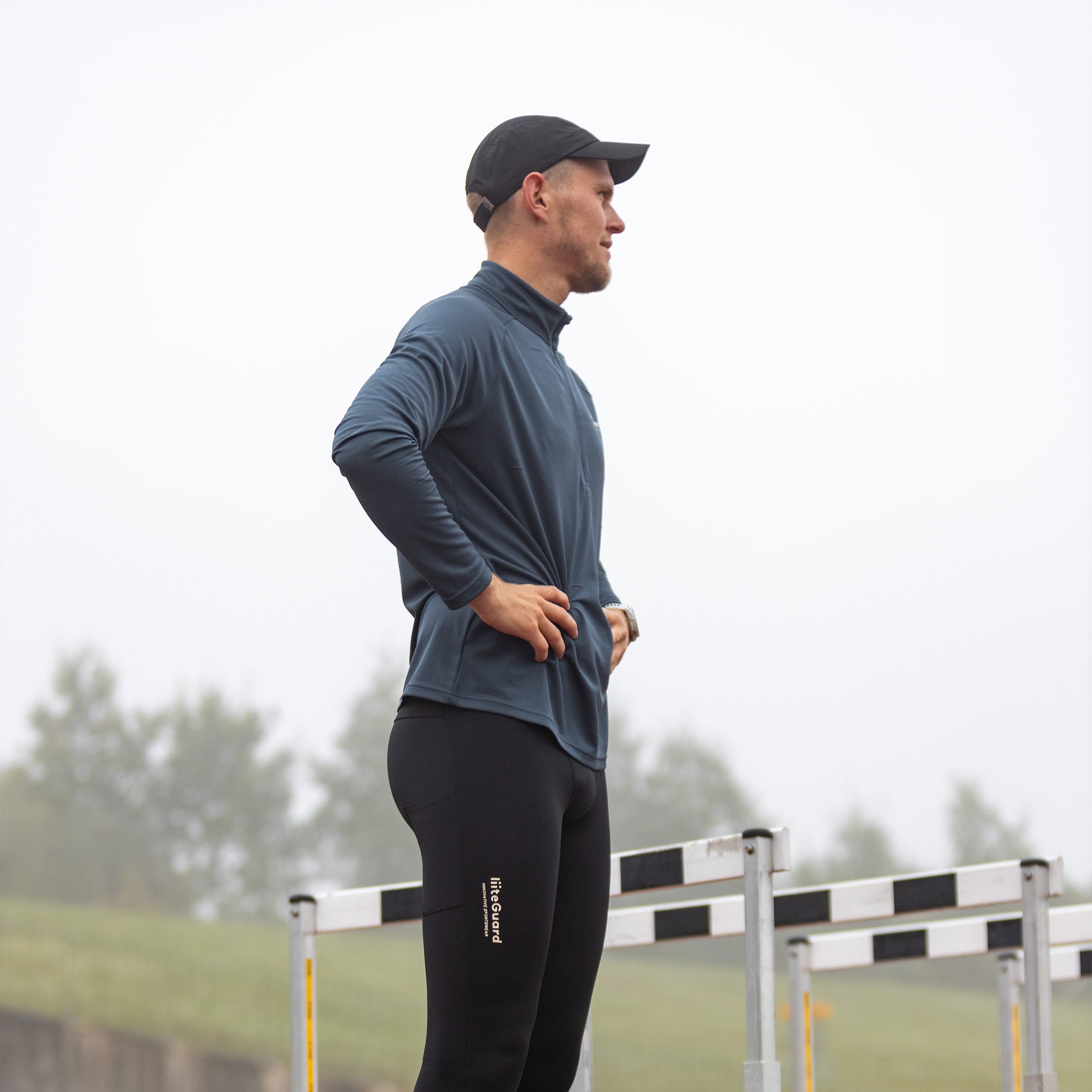 liiteGuard GROUND-TECH 1/4 ZIP SHIRT (MEN) Zippers Dark Navy Blue