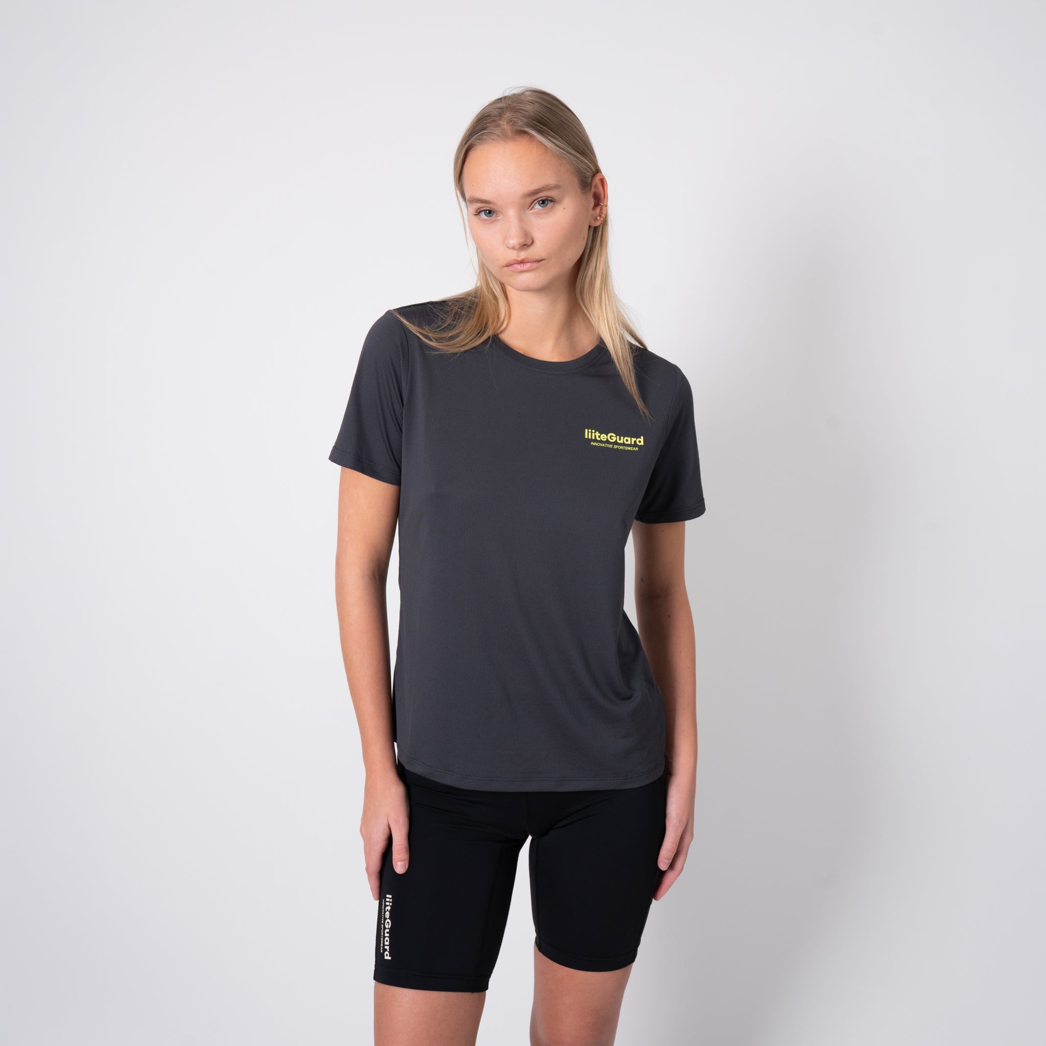 liiteGuard GROUND-TECH T-SHIRT (WOMEN) T-shirts Ebony/Neon Yellow