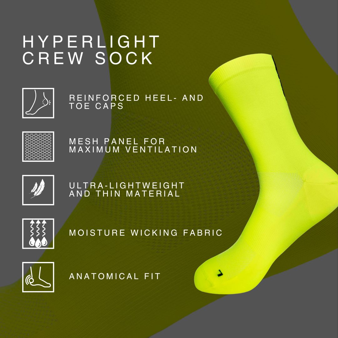 liiteGuard HYPERLIGHT CREW SOCK 2-PACK Medium socks Neon Yellow