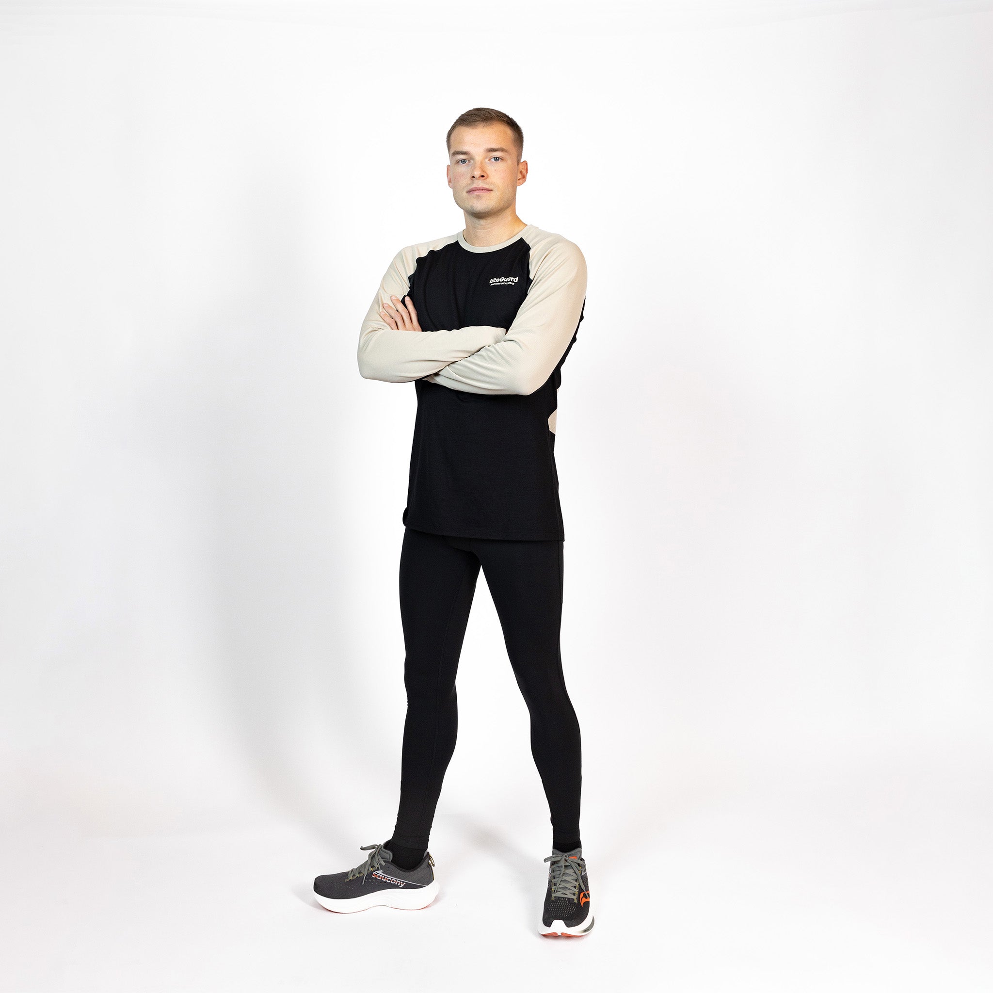 liiteGuard MERINO HYBRID BASELAYER LS (MEN) Baselayer Black/Sand