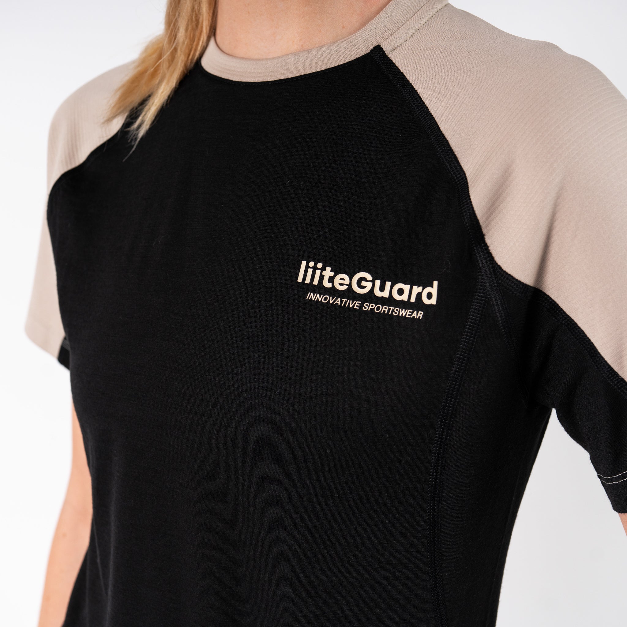 liiteGuard MERINO HYBRID T-SHIRT (WOMEN) T-shirts Black/Sand