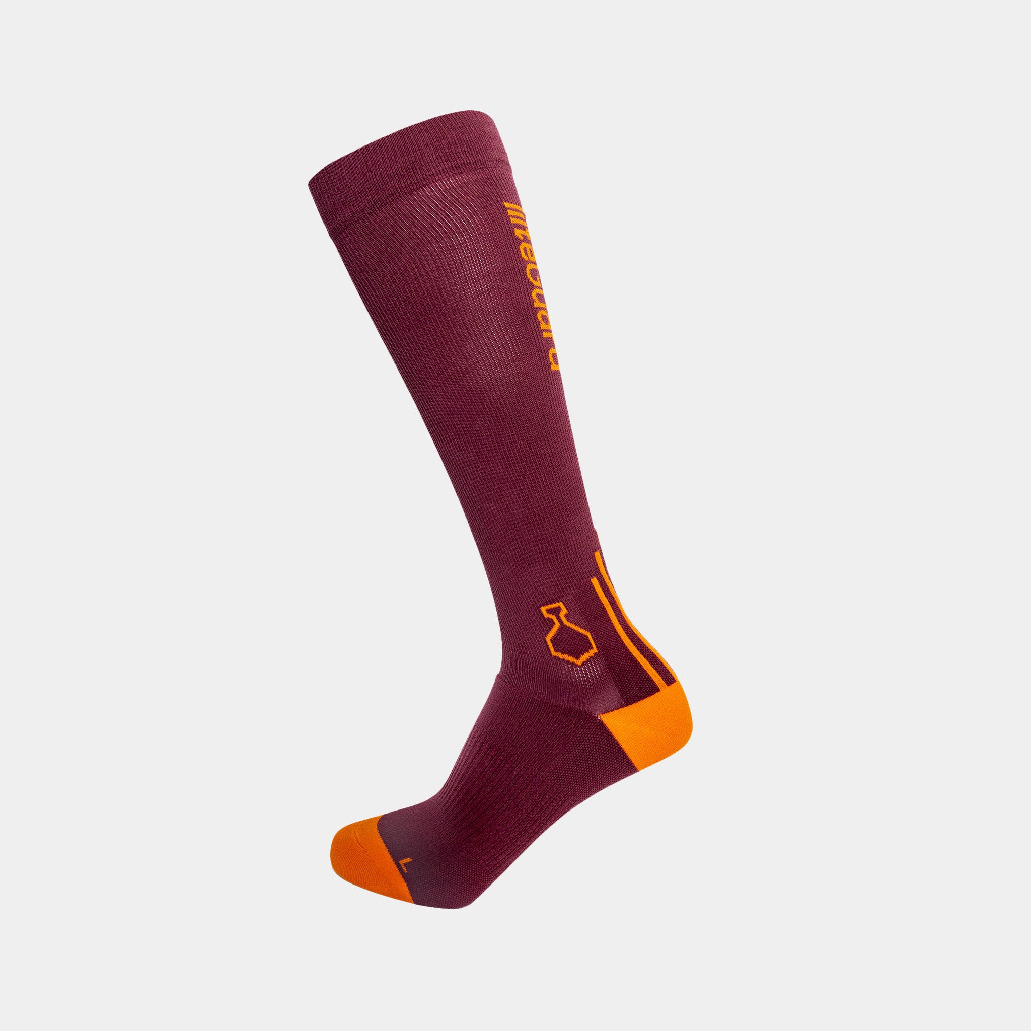 liiteGuard SHIN-TECH GRIP RUNNING SOCK Long socks Bordeaux