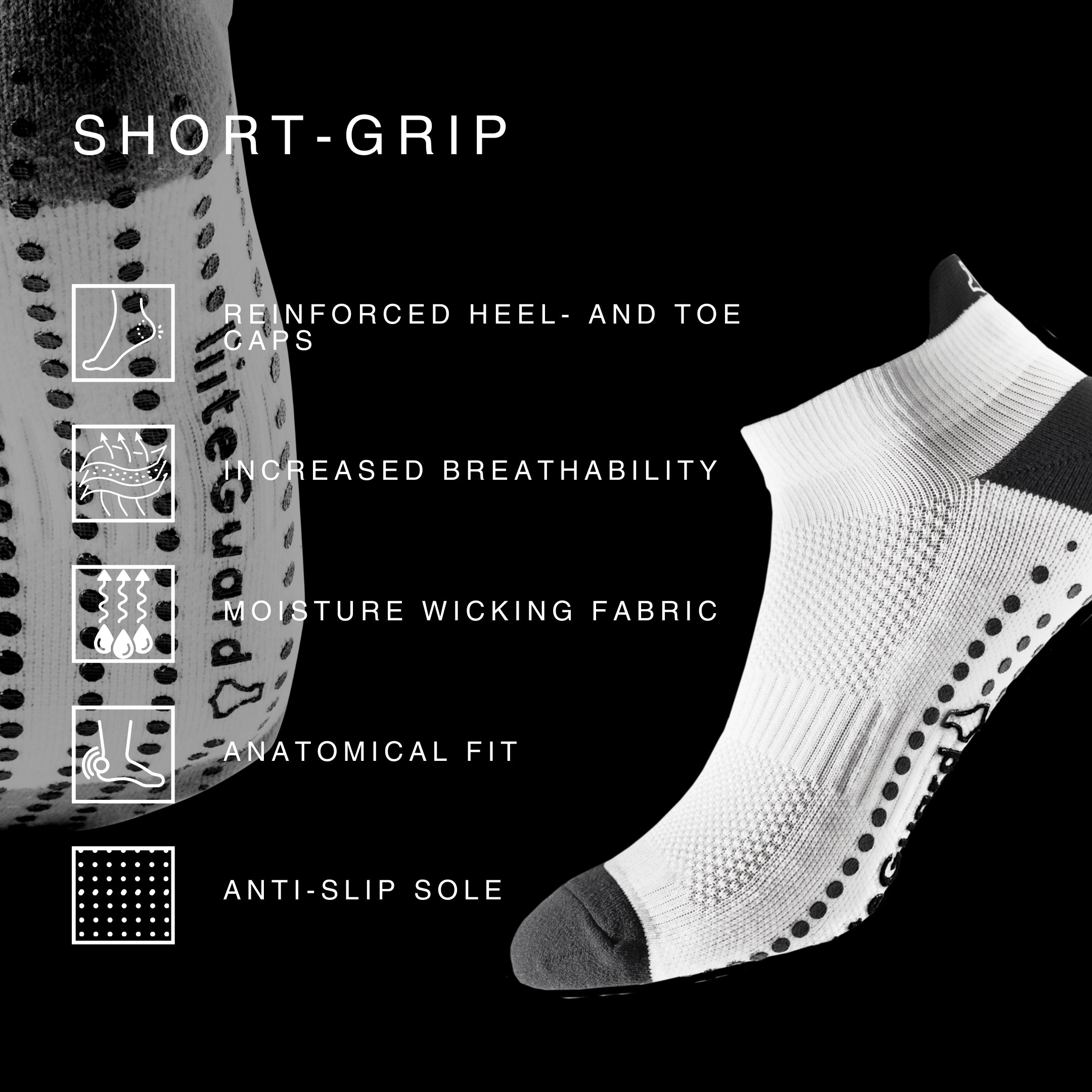 Liiteguard SHORT-GRIP SOCK Short socks Black